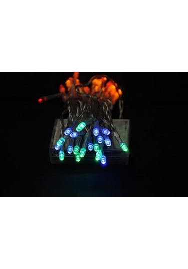 CajuArt 3 Metre 30 Led Şeffaf Kablo RGB Renkli Pilli Led Işık Süs