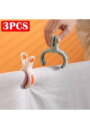 3 Adet Beyaz Klipler-3 Adet Yatak Çarşafı Klipleri Çamaşır Mandalları Plaj Havlusu Kli Rüzgar Geçirmez Yatak Ev Gereçleri 47119389