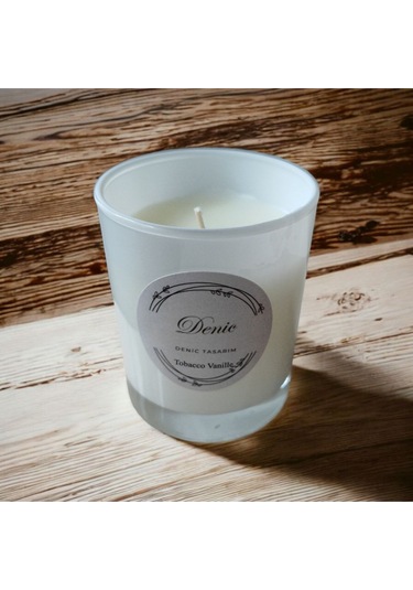 Denic Kokulu Mum Beyaz Cam Bardak Toboco Vaniliaa 9*7 Çap