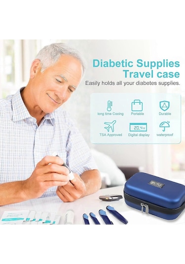 24 Saat İnsülin Soğutucu Seyahat Çantası Seyahat İçin Sıcaklık Göstergeli Diyabet Soğutucu 2 Buz Torbalı Soğutmalı İlaç Saklama Çantası En Iyi Kalite 25 Çok Renkli