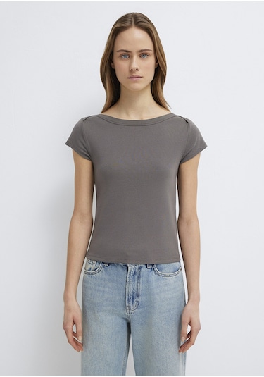 Mavi - Gri Basic Tişört 1613807-70095 Gri