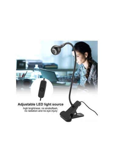 Maoyaya Usb Led Masa Lambası, Esnek Klipsli, Siyah Beyaz, Okuma Ve Çalışma Işığı Diğer