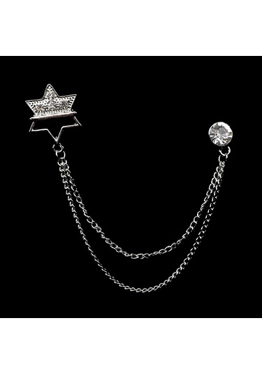 Yeni Retro Erkek Kostümü Pantolon Zincir Yafak Iğne Ejderha Geyik Taç Kafatası El Broşu 18 18