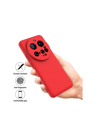 Xiaomi 15 Ultra Düz Renkli Sıvı Silikon Damlamaz Tam Kapsama Telefon Kılıfı Kırmızı