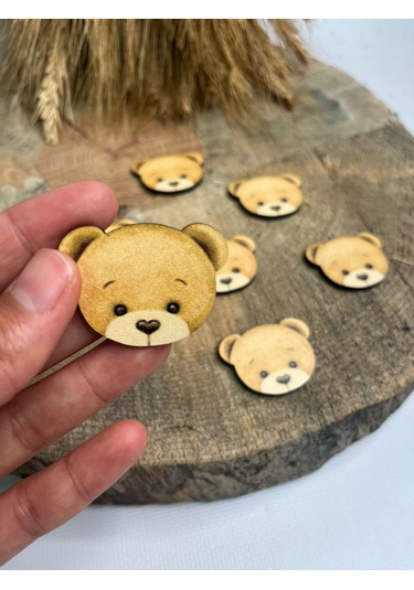 Mr. Home Ayıcıklı Ahşap Figür-uv Baskılı Figür Magnet Hediyelik