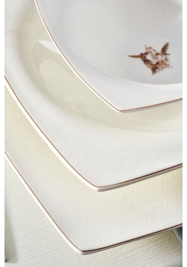 Karaca  Fine Pearl Ayra 62 Parça 12 Kişilik Yemek Takımı