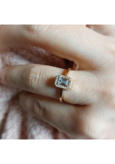 Altınbeyı Baget Taşlı Altın Yüzük 14 Ayar 1.85 Gram Abyyzk0151