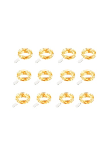 Yatak Odası, İç Mekan, Dış Mekan, Noel, Parti, Bahçe, Düğün, Kendin Yap, Sıcak Beyaz İçin 20 Adet 1m 10 Led Pil İle Çalışan Bakır Telli Işık Dizisi Diğer