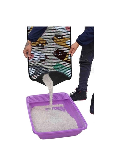 Aktunç Elekli Tuvalet Desenli Önü Kedi Kumu Paspası 60x120 Cm Desen 6