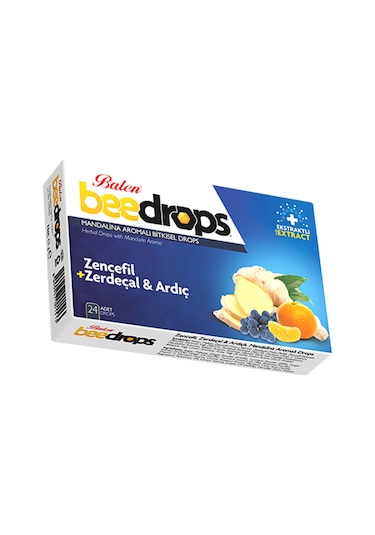 Balen Beedrops Zencefil Zerdeçal Ardıç Mandalina Aromalı Pastil 24 Drops