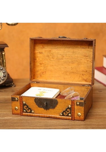 Ganzhoushop Tuvalet Sones Şartname: Eskitilmiş Çekim Antika Aksesuar Kutusu, Kozmetik Saklama Masası Ve Organizer, Model 6280-01 Ua