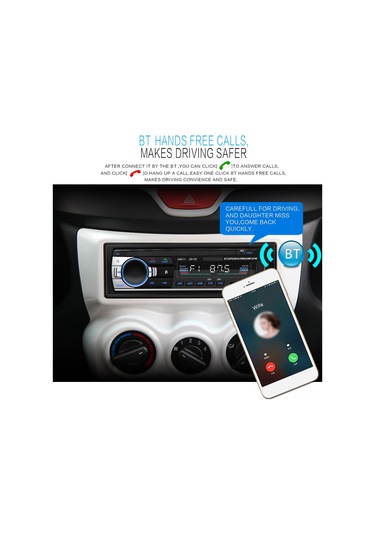 Skycity Araç İçi Bluetooth Fm Radyo, Usb/sd/mp3 Çalar, Aux Girişli, 12v Gümüş Renkli Oto Ses Sistemi Pilsiz Uzaktan Kumanda