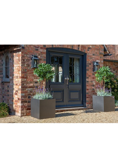 Mofiba Fiberglass Saksı Kare 35cm 35cm 35h Cm Siyah