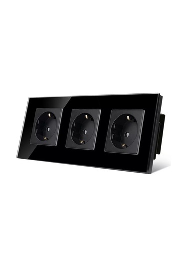 Dealuxx Üçlü Priz Cam Şamandıralı Siyah 194029885