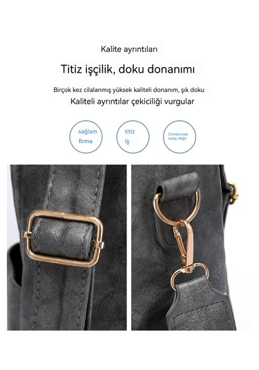 Kadın Vintage Sırt Çantası-siyah Siyah