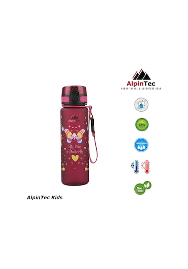 Alpintec Kelebek Gülkurusu Tritan Çocuk Suluk Matara 500 Ml Diğer