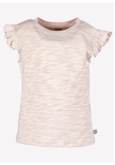 Kız Çocuk Yazlık Fırfırlı Organik T-Shirt Pembe