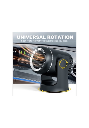 Dancemonkey 12v Araç Isıtıcı Buz Çözme Ve Hava Temizleyici Siyah Buğu Çözücü