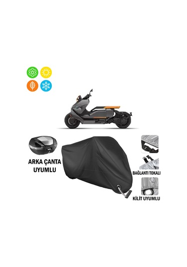 Bmw Yeni Ce 04 2024 Model Elektrikli Motosiklet Brandası Arka Çanta Bağlantı,kilit Uyumlu Siyah