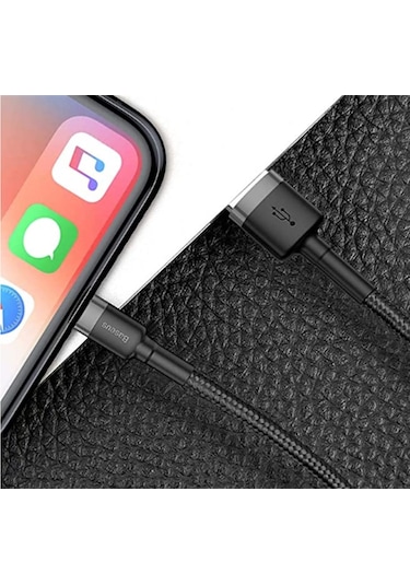 Baseus Cafule 2.4A İphone Uyumlu Lightning Hızlı Şarj Kablosu 1 Metre