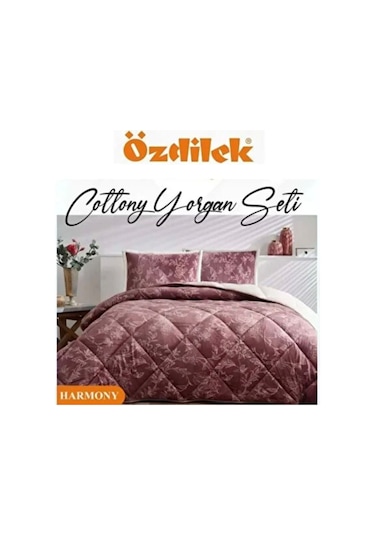 Özdilek Harmony Cottony Battaniyeli Yorgan Seti Çift Kişilik Mürdüm