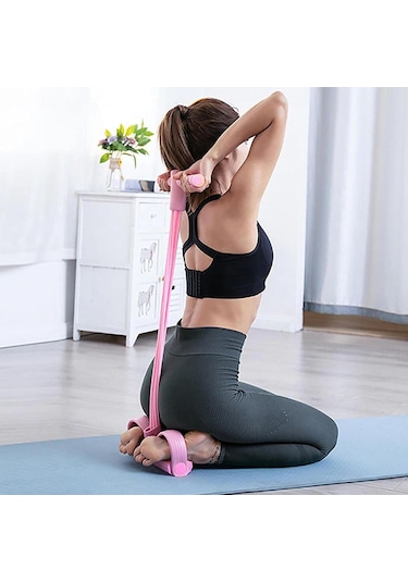 Fitness Pedal Ayak Bileği Çekme, Pedal Direnç Elastik Bant, 4/6 Tüp Elastik Yoga Pedalı Çekme Direnç Bandı, Çok Fonksiyonlu Pedal Çekme Direnç Bandı, Germe İçin Direnç Bantları Pur 6 Tüp Mor Koyu Mor