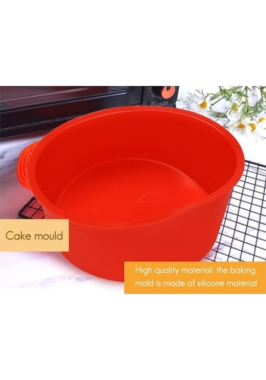 Ulzyvf Silikon Pişirme Tepsisi Mutfak Pişirme Mavi&kırmızı 4 Adet 10 İnç Kalıp Kabı Kırmızı - Mavi