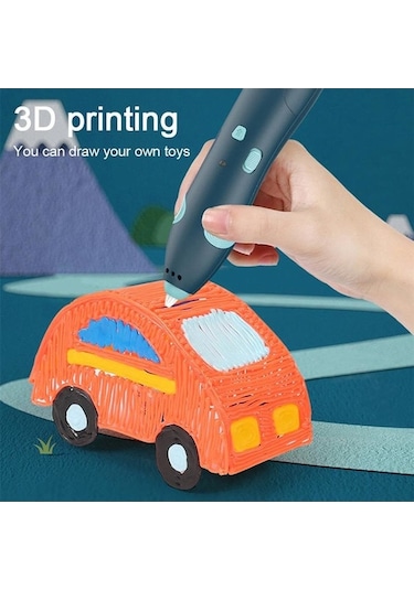 Xindoker 3d Baskı Kalemi - Çocuklar İçin Dıy立体 Boyama - Soğuk İşlem - Şarjlı Mavi İngilizce Paket