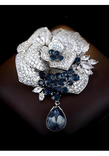 Bijoubijou Brosh Çiçek Gül 431720937 Gri