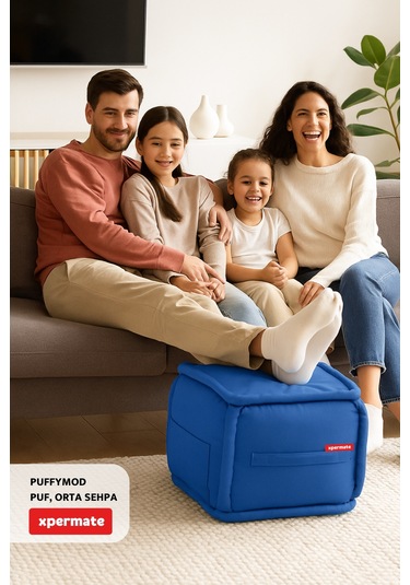 Xpermate Puffymod Dekoratif Kare Puf Orta Sehpa 40x40 Cm Sarı