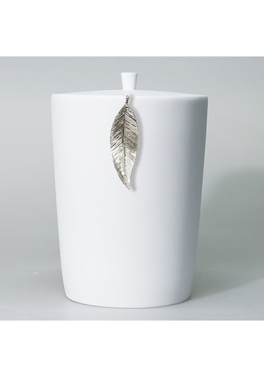 Leaf Banyo Seti Beyaz Gümüş Beyaz - Gümüş