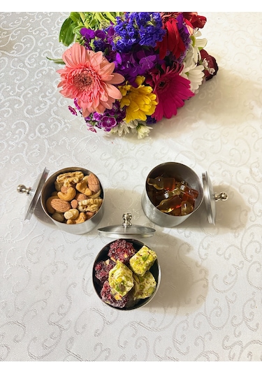 Çerezlik 3'lü Paslanmaz Çelik Set 430 Kalite Paslanmaz Çelik