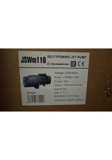Grandfar Jswm110 Jet Pompa 1,5 Hp - Pirinç Çarklı
