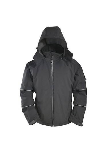 Softshell İş Montu Su Geçirmez Ceket Siyah Sarı