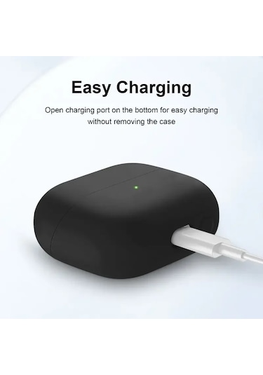 Samsung Galaxy Buds 3 / Galaxy Buds 3 Pro Uyumlu Silikon Kılıf+ Kanca Siyah