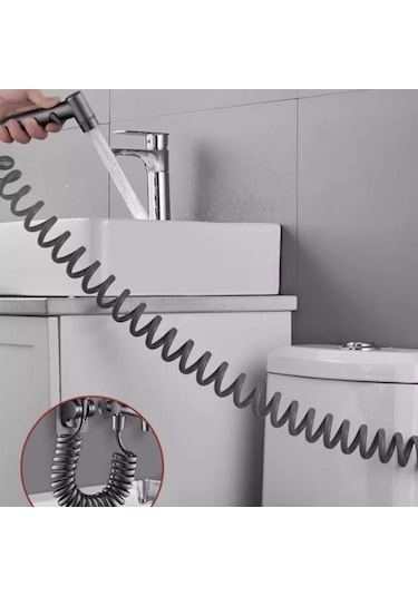 Suntek Magideal Tuvalet Su Püskürtücü Yıkama Butt 2m-hortumlu-gri