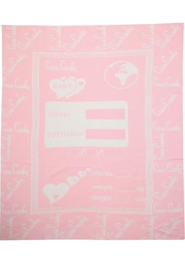 Triko Anı Battaniyesi 0-3 Ay 56 Cm Pembe / Gri