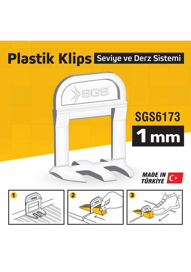 Sgs 1 Mm Derz Seviye Tespit Klipsi 100lü Paket 1 Mm