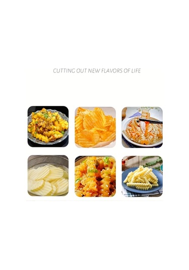 Cordial 4 Mevsim Dalgalı Patates Kesici, Dilimleyici Ve Doğrayıcı, Siyah Ev Mutfak Aleti Siyah