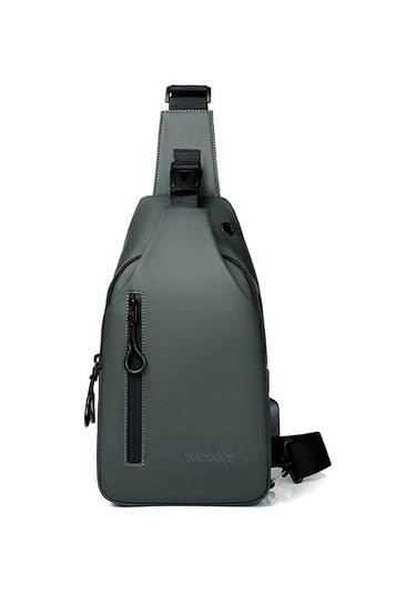 Xb301 Erkek Outdoor Göğüs Çantası Gri Yeşil Suya Dayanıklı Su Geçirmez Tekstil 512987 Yeşil