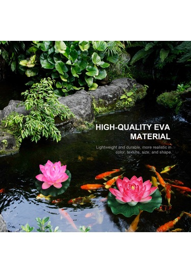 Suofeng 18cm Eva Sahte Lotus Çiçeği - Akvaryum Havuz Göl Suda Yüzen Dekoratif Oryantal Simülasyon