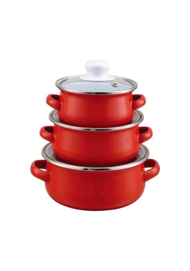 Ebru Emaye 3 Lü Tencere Seti