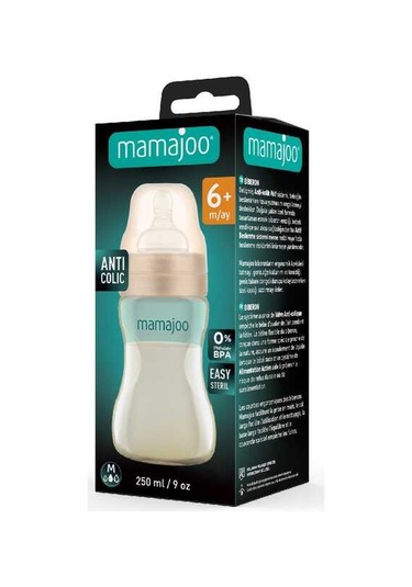 Mamajoo Gold Plus Anti-kolik Biberon 250 Ml, 6 Ay+, Orta Akışlı, Pes Materyal