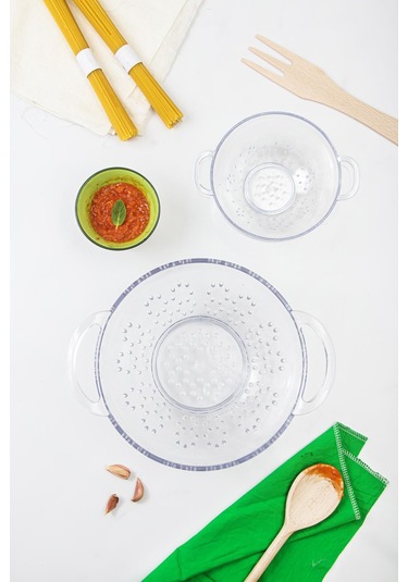 Akrilik Şeffaf 2 Li Süzgeç Seti Makarna & Pirinç Süzgeci Diğer