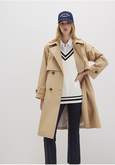 Mavi - Bej Trençkot 110703-82323 Bej