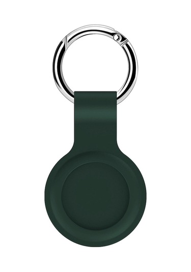 Yeşil Airtag Kılıfı İçin Silikon Koruyucu Kol Kapağı Anahtarlık Airtags-tracker Yeşil