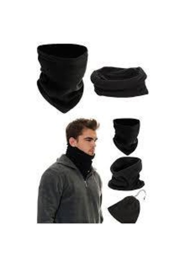 Fonem Erkek Bere Kışlık Sade Set Bere +Polar Bere+ Boyunluk +Kulaklık + Kesik Parmak Eldiven Siyah