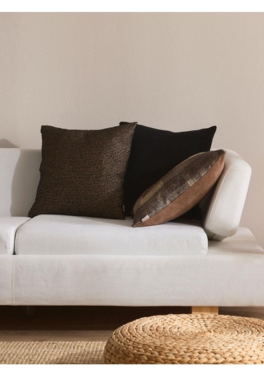 Brown Echo 3'lü Kırlent Kılıf Seti Siyah