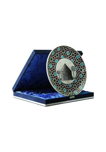 E38 El İşçiliği Çini Tabak Kümbet 25 Cm - 6411