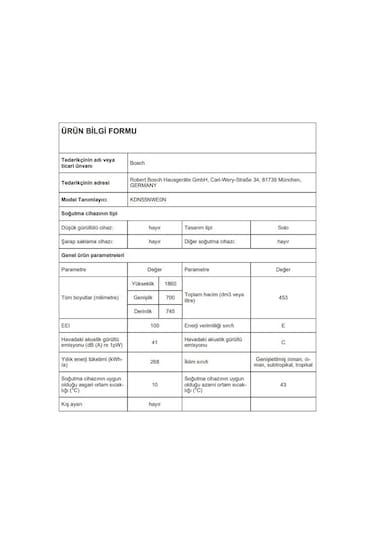 Bosch KDN55NWE0N 453 LT No-Frost Çift Kapılı Buzdolabı